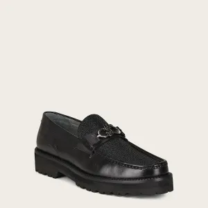 Mocasin black stingray shoe