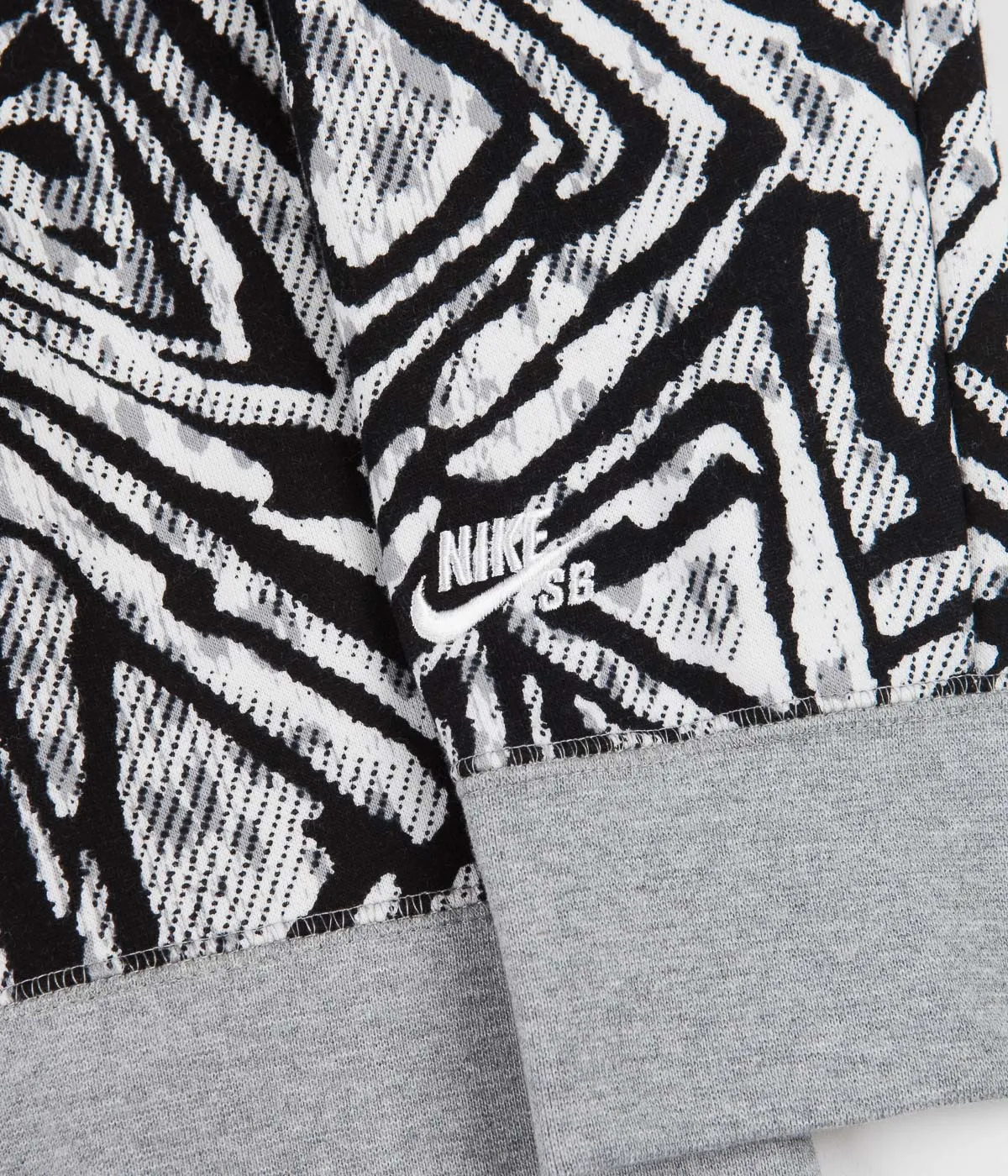 Nike SB All Over Print Crewneck Sweatshirt - Black / Dark Grey Heather / Sail