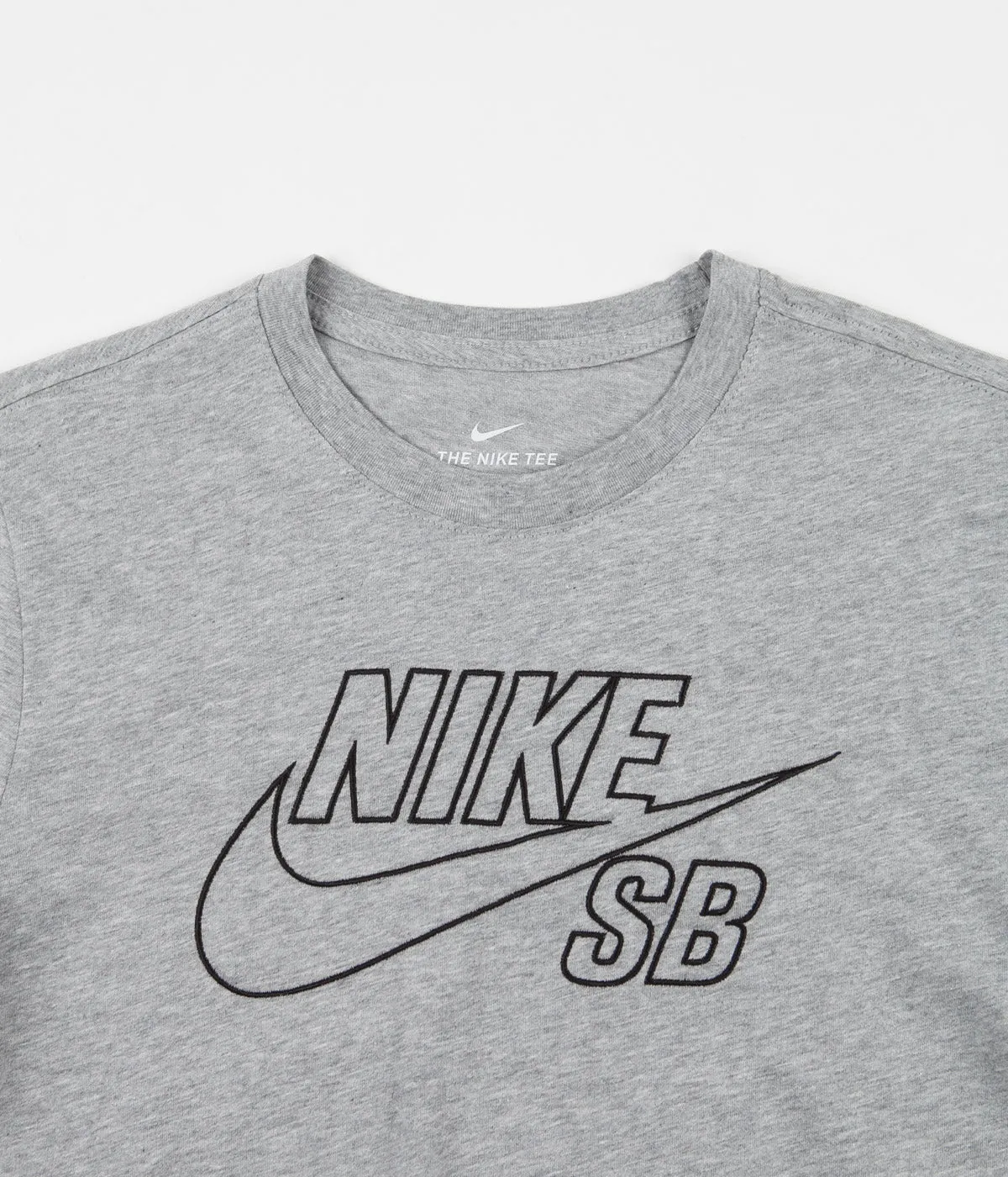 Nike SB Embroidered Logo T-Shirt - Dark Grey Heather / Black