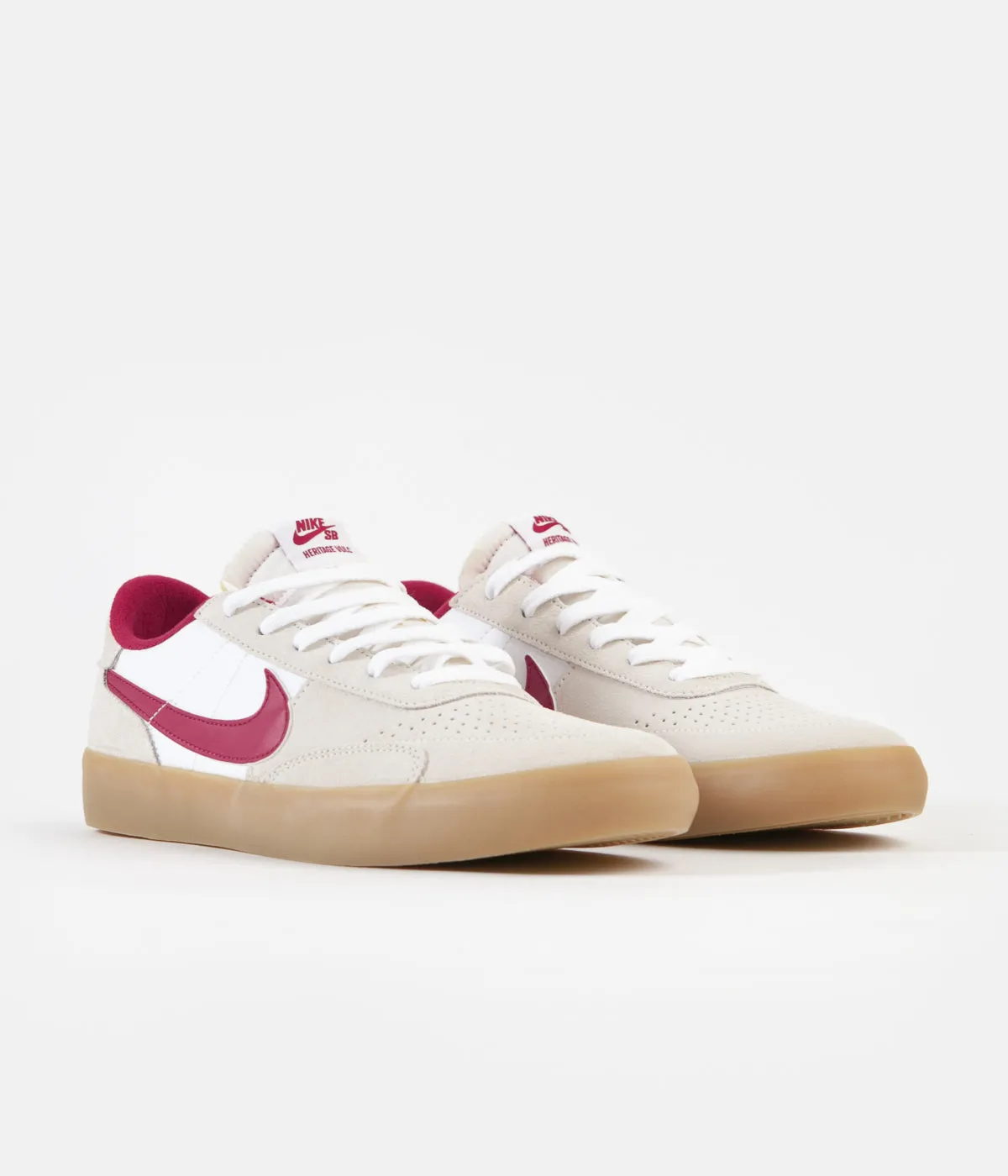 Nike SB Heritage Vulc Shoes - Summit White / Cardinal Red - White