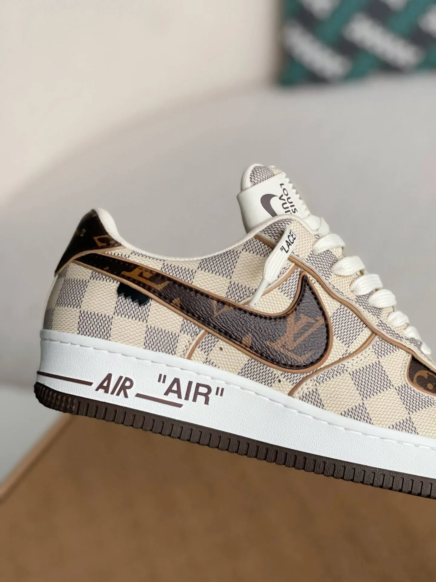 Nike x Louis Vuitton LV Air Force 1 Damier Canvas Sneakers