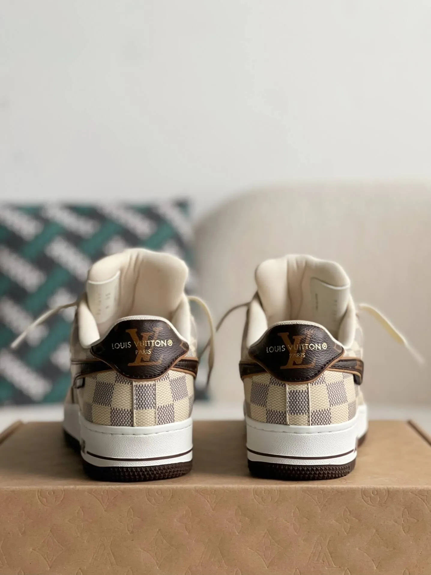 Nike x Louis Vuitton LV Air Force 1 Damier Canvas Sneakers