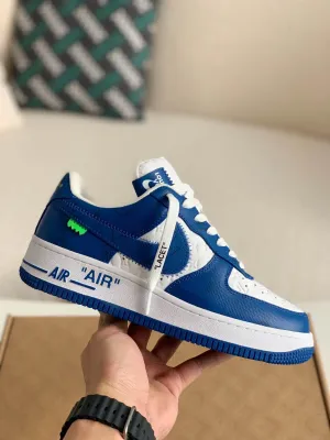 Nike x Louis Vuitton LV Air Force 1 White Blue Sneakers