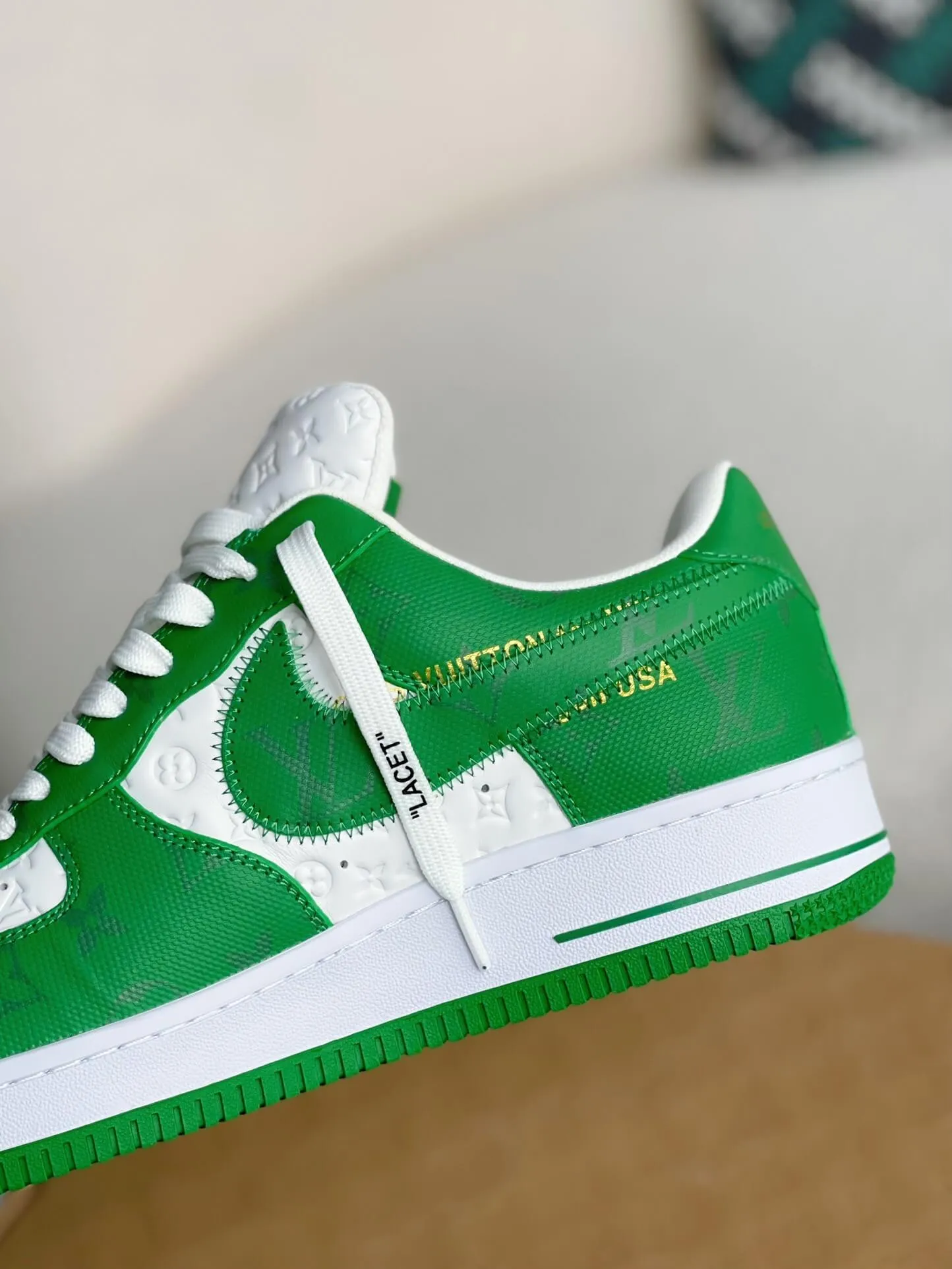 Nike x Louis Vuitton LV Air Force 1 White Green Sneakers