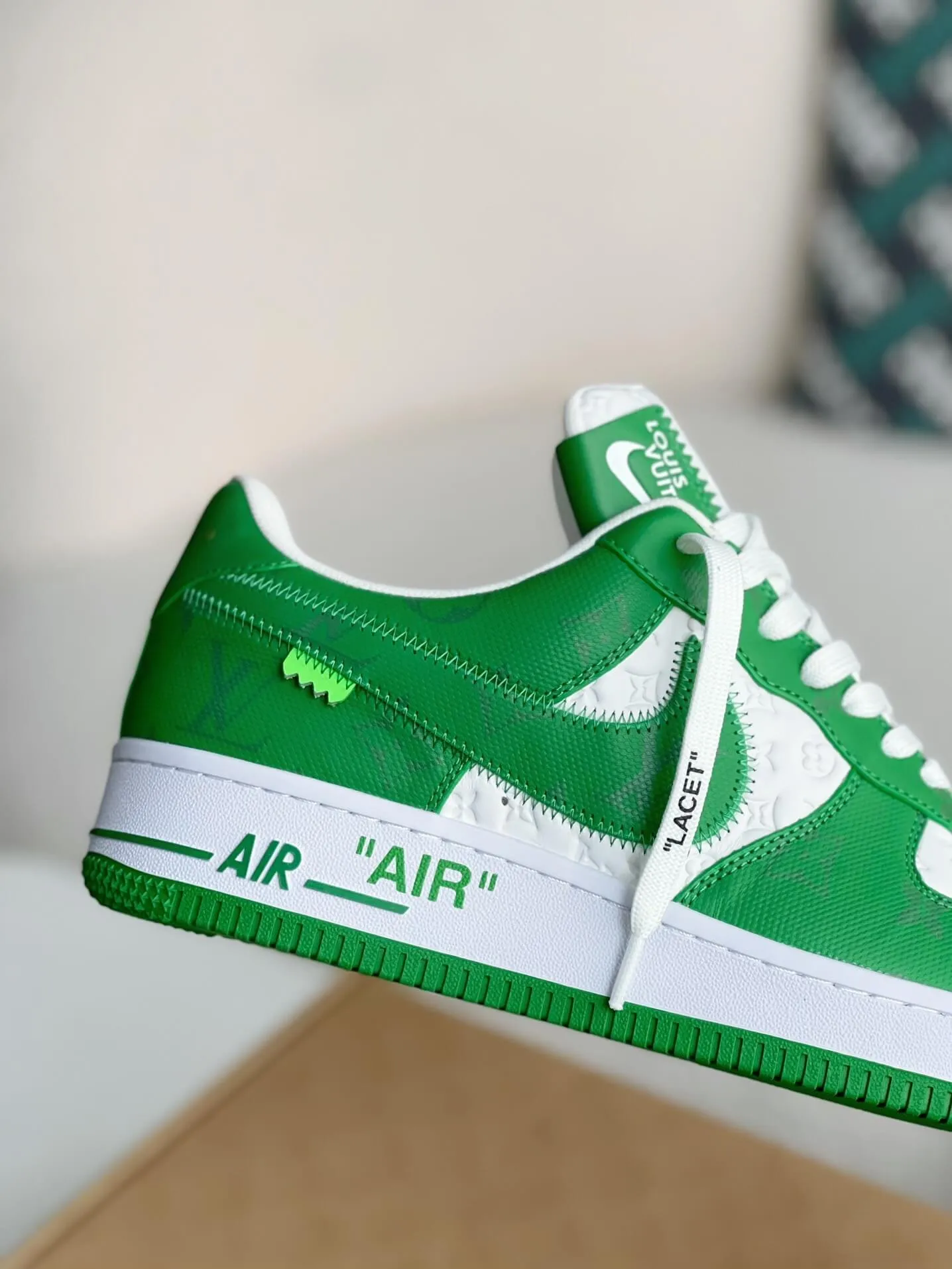 Nike x Louis Vuitton LV Air Force 1 White Green Sneakers