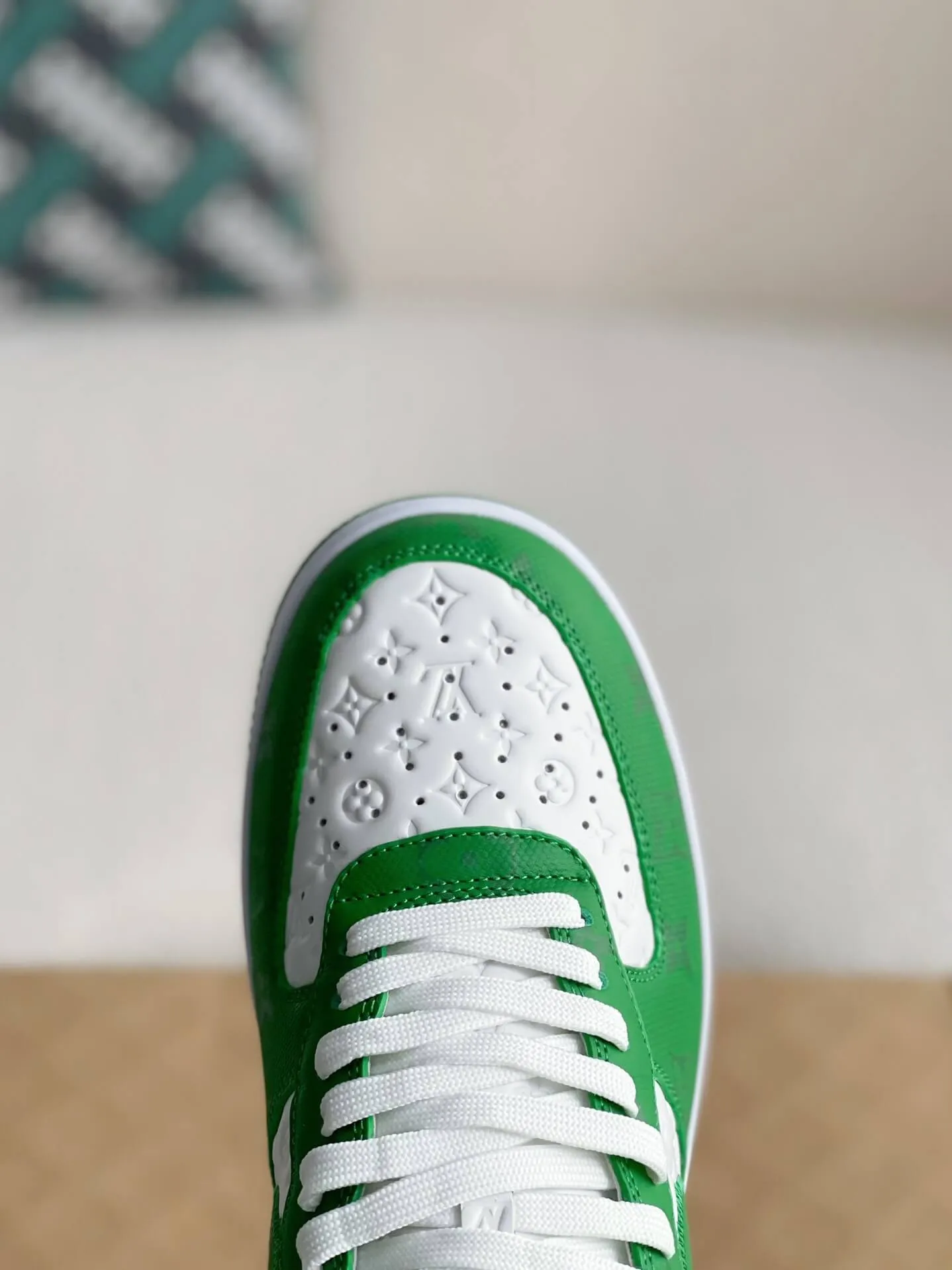 Nike x Louis Vuitton LV Air Force 1 White Green Sneakers