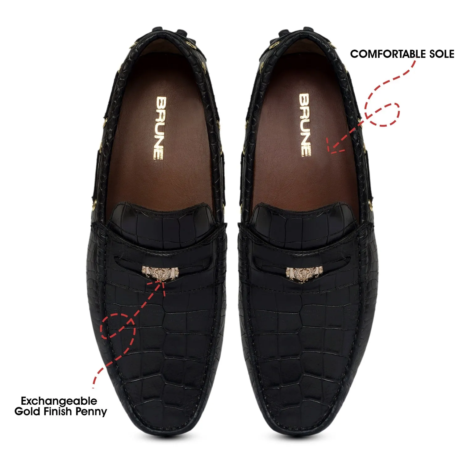 Nubs Driver Sole Black Loafer in Deep Cut Leather