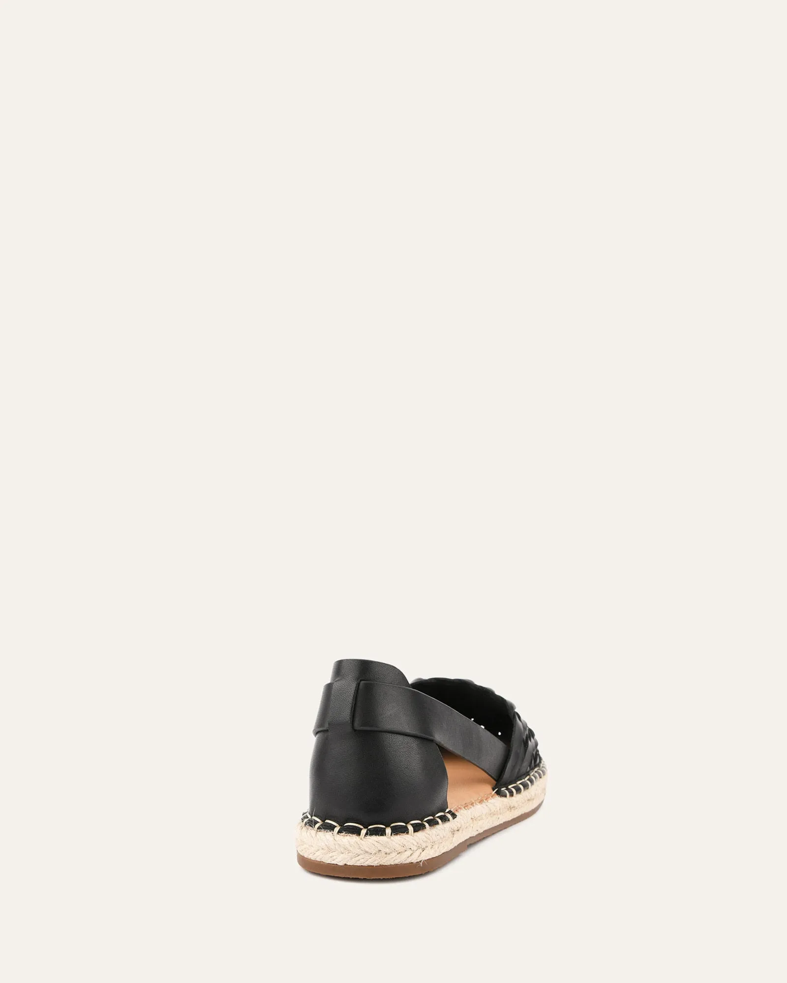 OPAL FLAT ESPADRILLES BLACK LEATHER