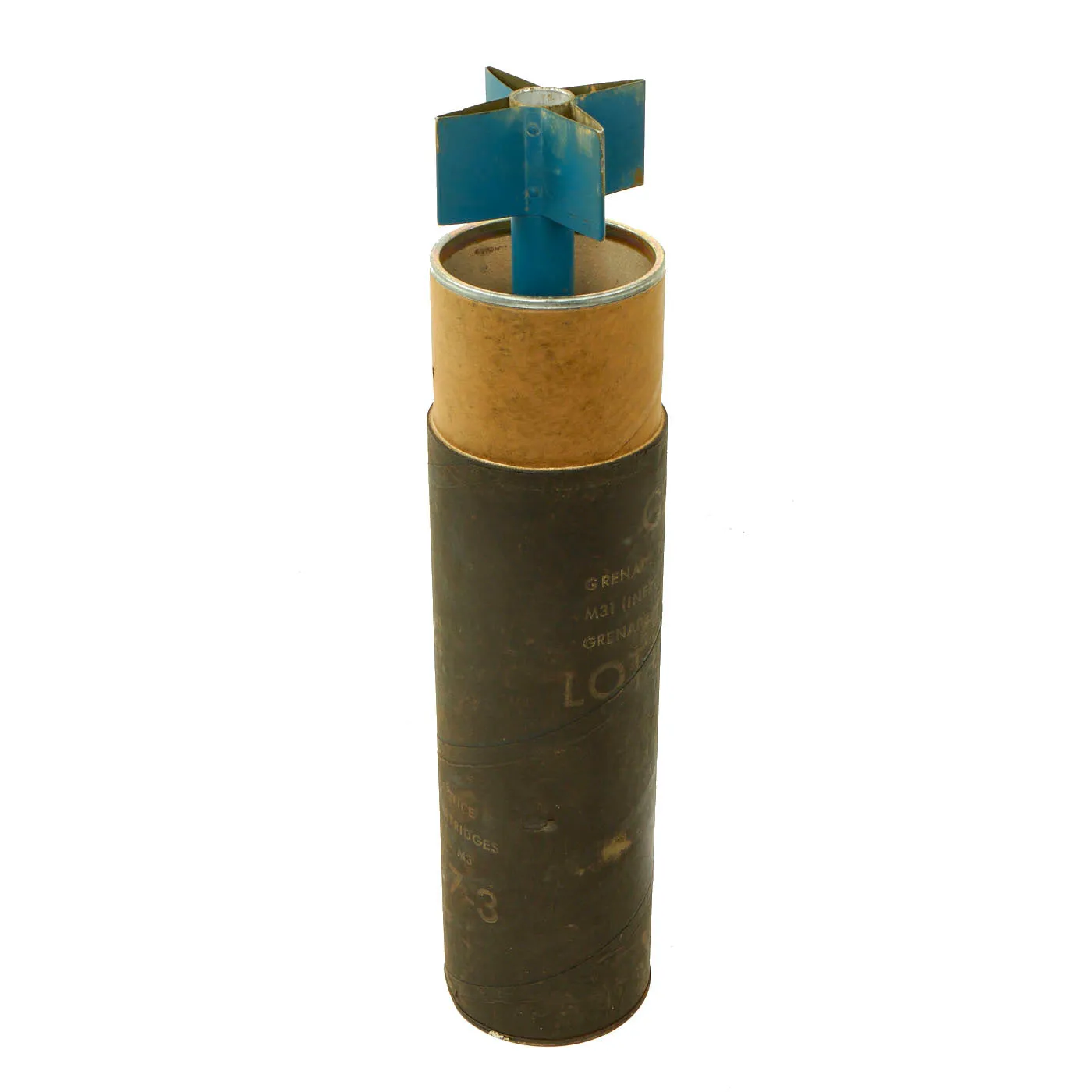 Original U.S. Vietnam War INERT Practice M31 HEAT Anti-Armor Rifle Grenade Trainer With Original Container and Markings - 66mm