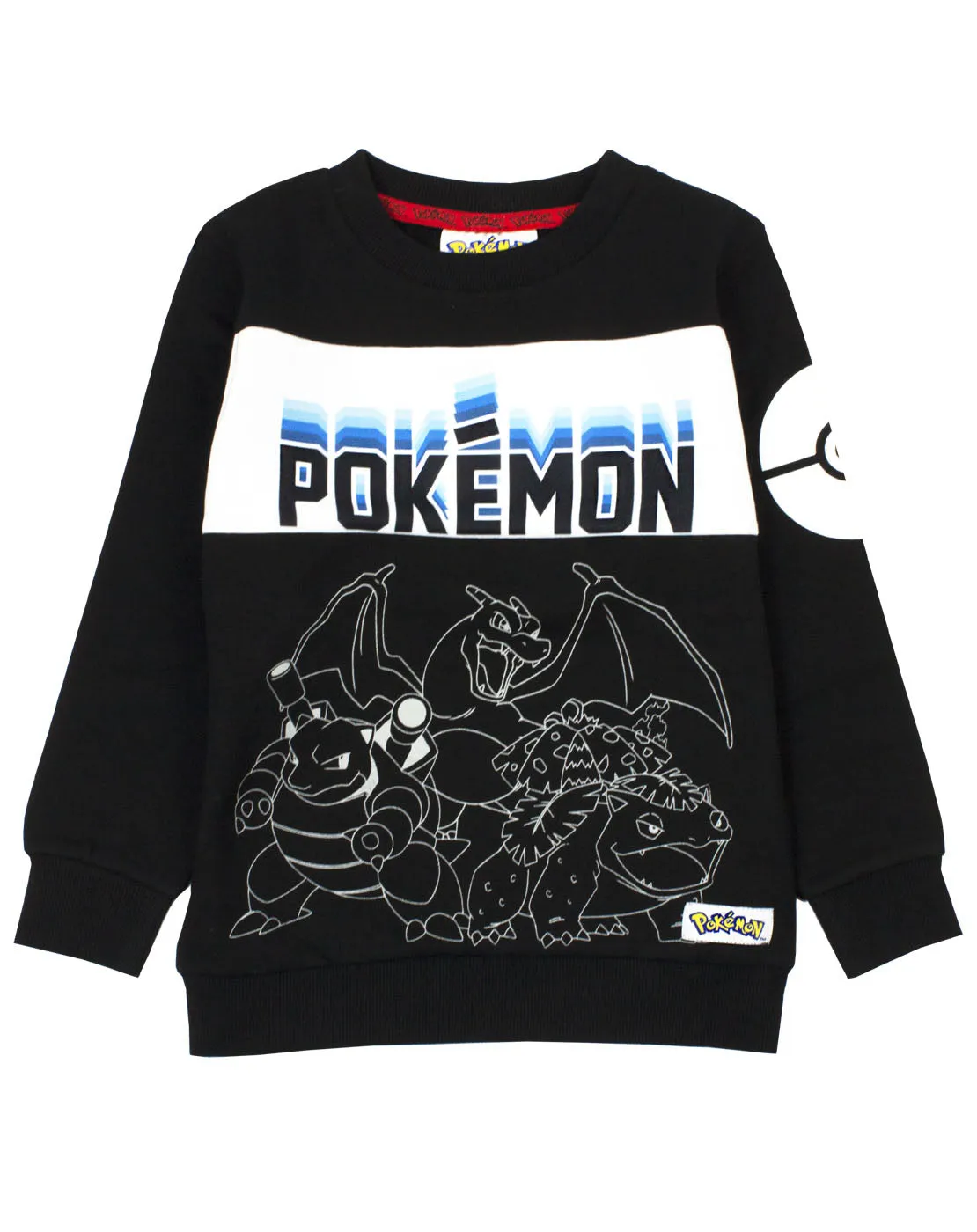 Pokemon Boy's Neon Pokeball Pocket Sweatshirt - Black