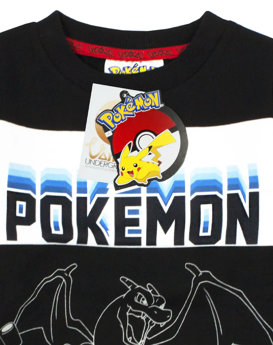 Pokemon Boy's Neon Pokeball Pocket Sweatshirt - Black