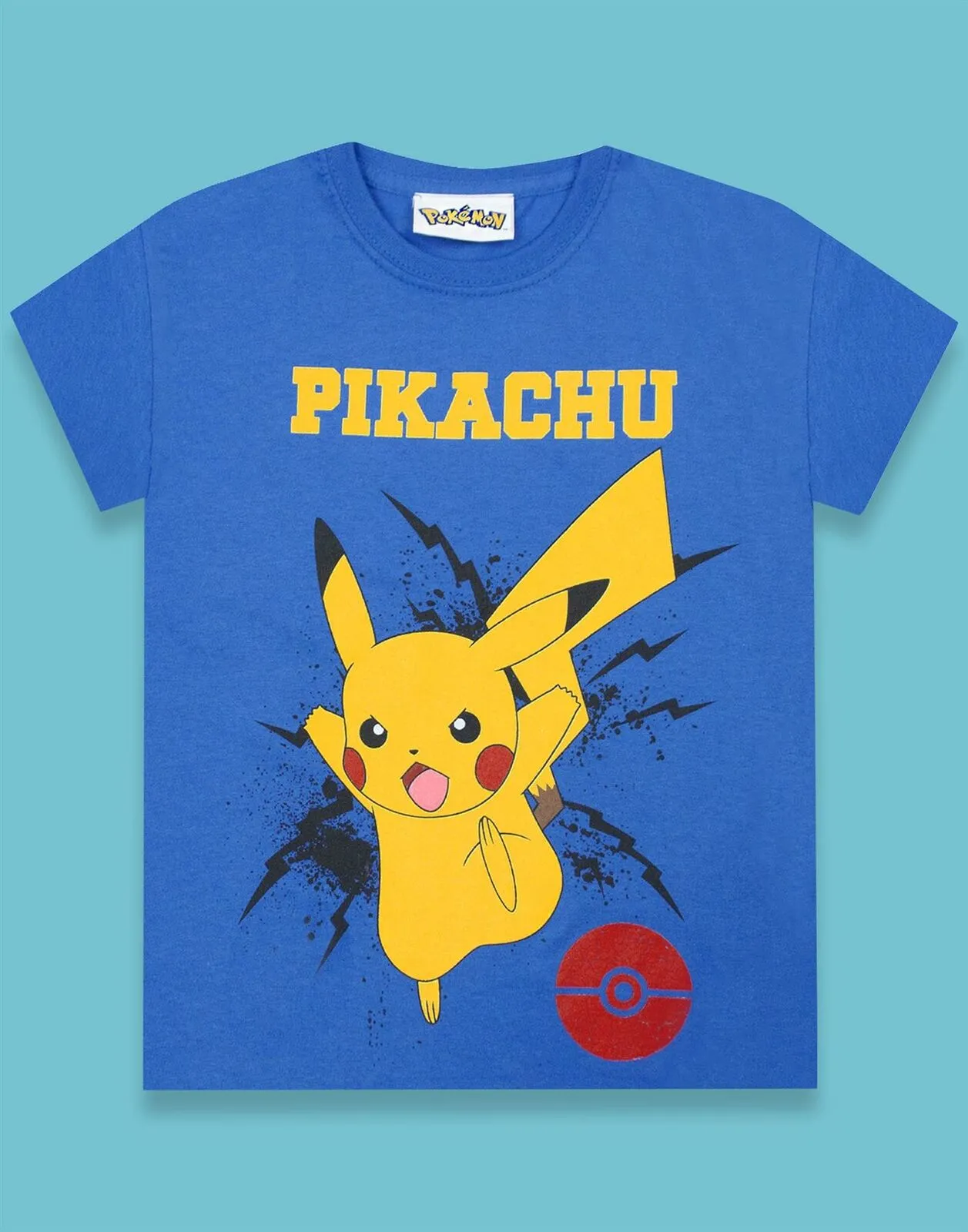 Pokemon Pikachu Boys Blue Short Sleeved T-Shirt