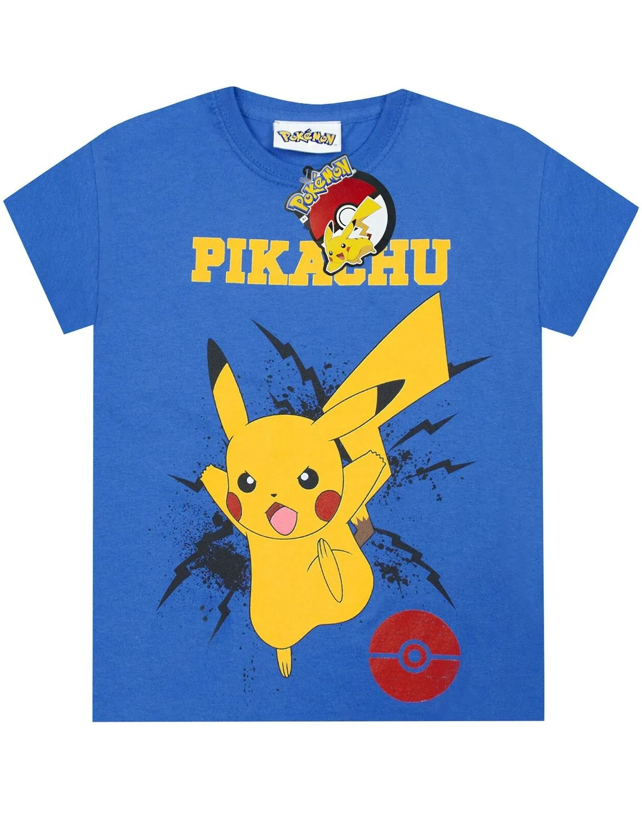 Pokemon Pikachu Boys Blue Short Sleeved T-Shirt