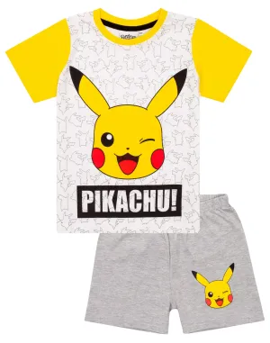 Pokemon Pikachu Face Boy's Short Pyjamas