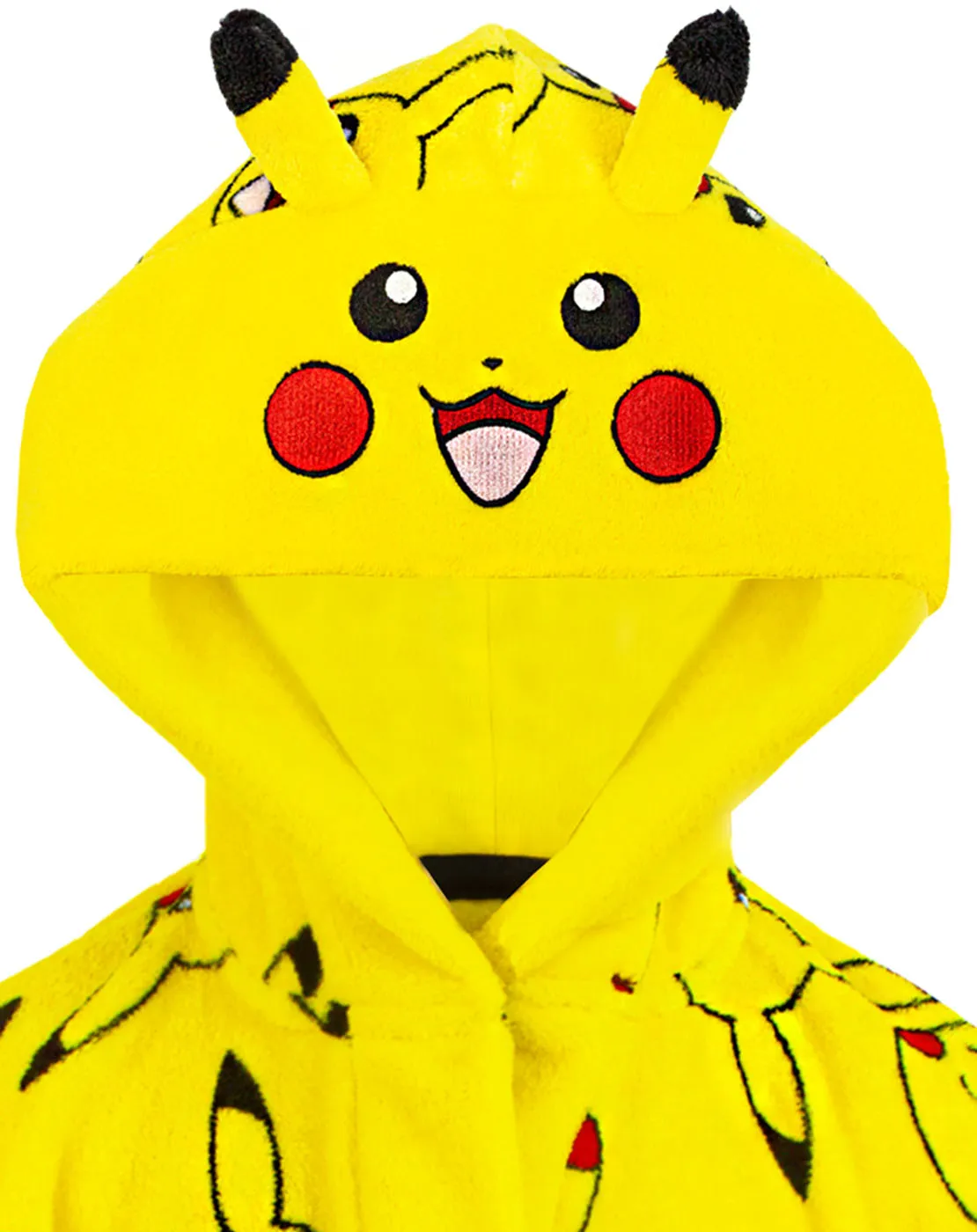 Pokemon Pikachu Kids Pocket Front Bathrobe - Yellow