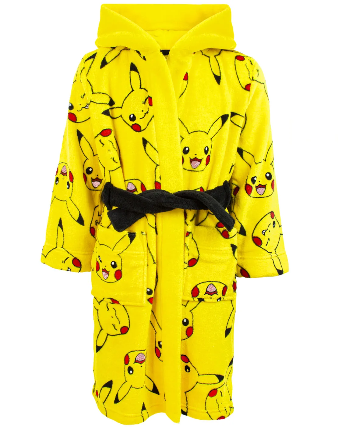 Pokemon Pikachu Kids Pocket Front Bathrobe - Yellow