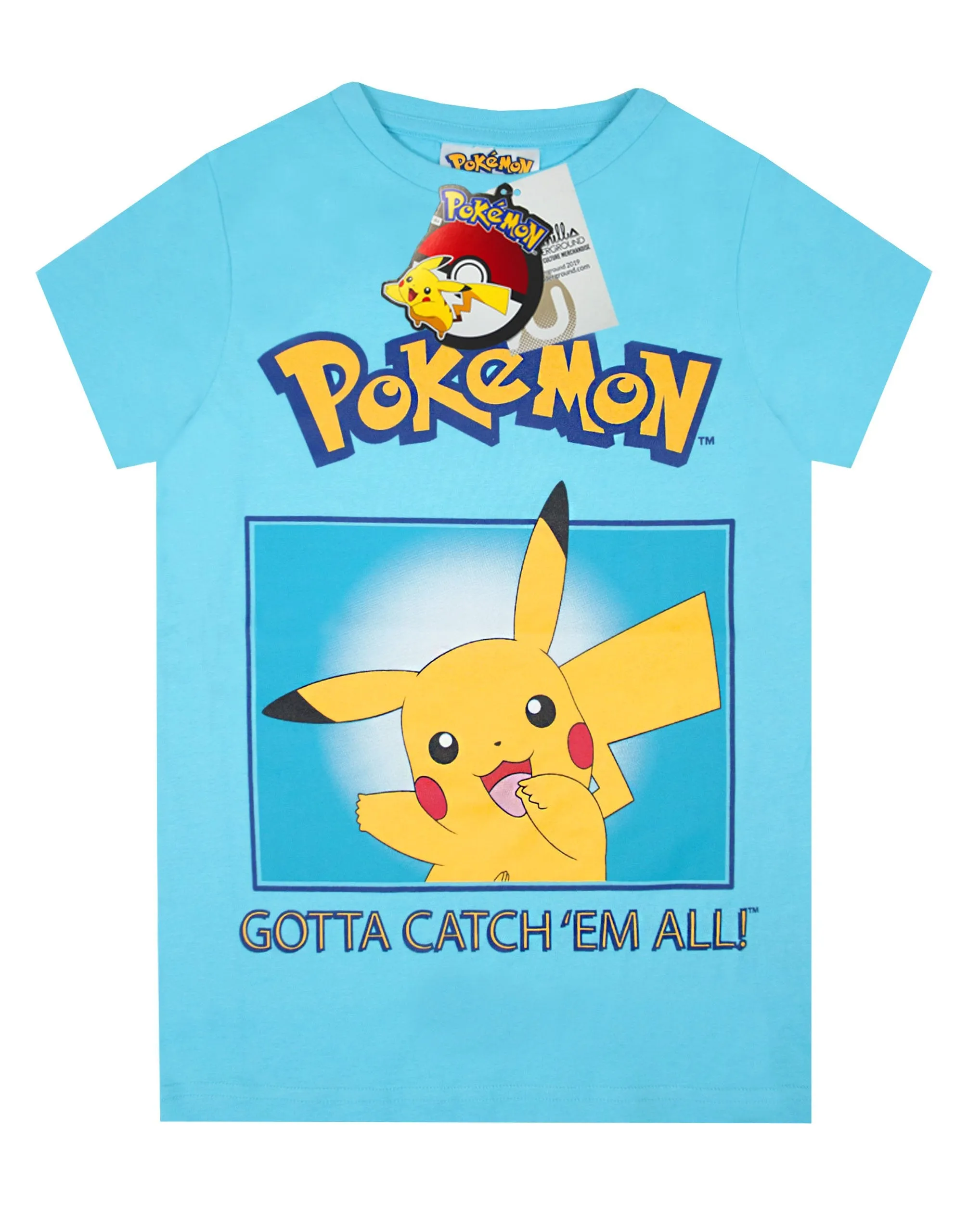 Pokemon Pikachu Logo Blue Kid's T-Shirt