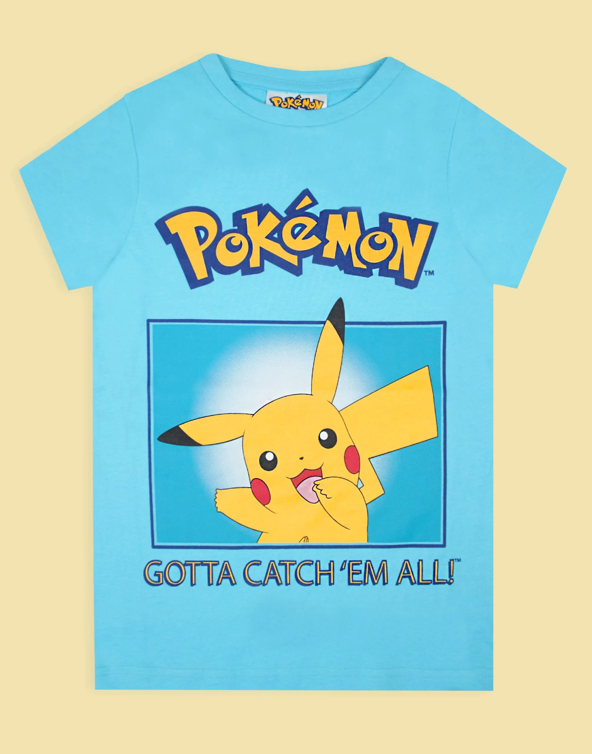 Pokemon Pikachu Logo Blue Kid's T-Shirt