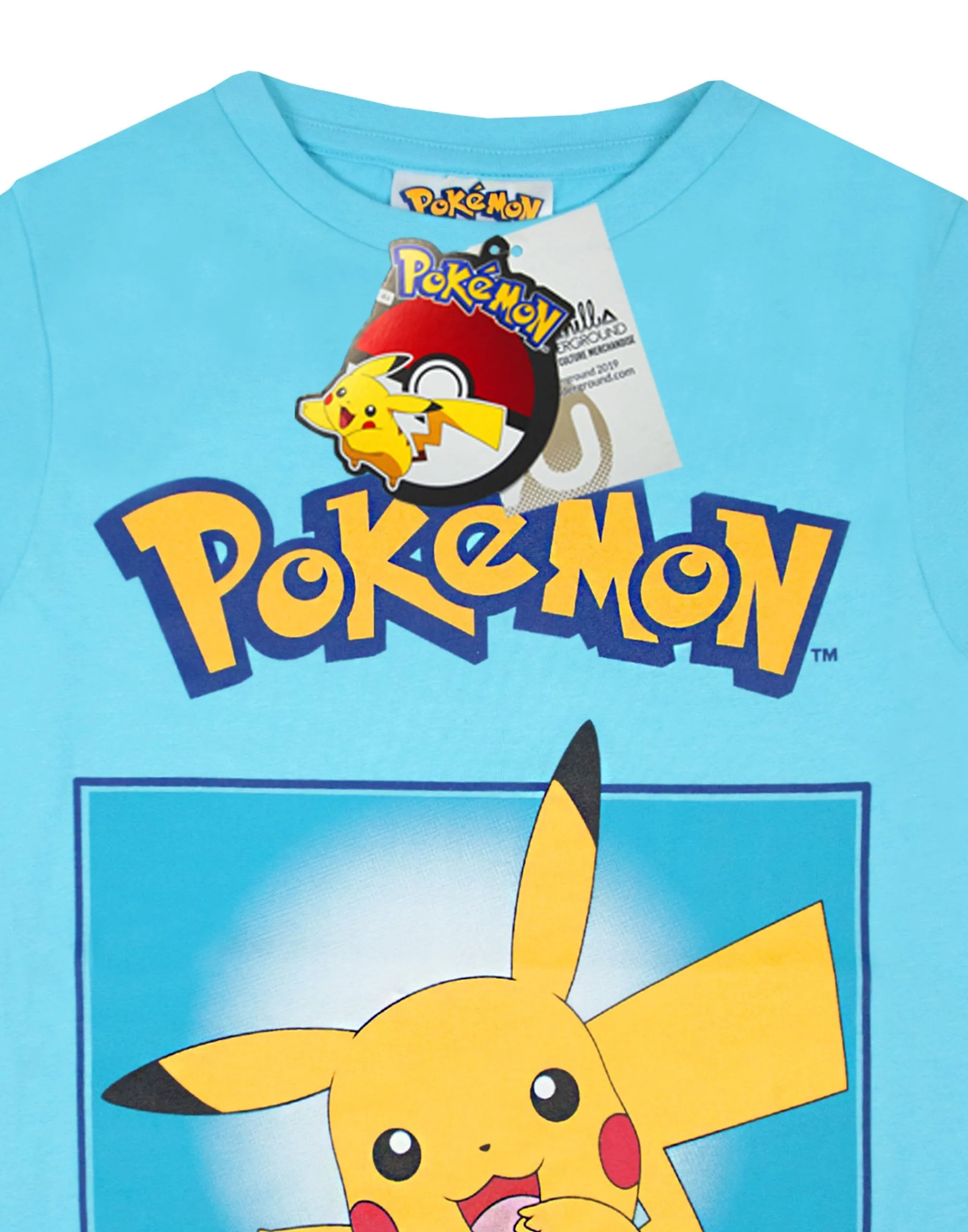 Pokemon Pikachu Logo Blue Kid's T-Shirt