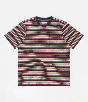 Pop Trading Company Striped Pocket T-Shirt - Navy / Multicolour