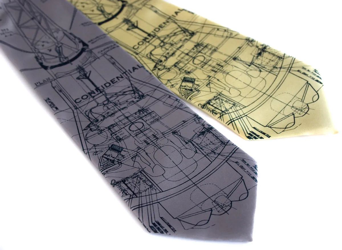 Project Mercury Necktie. Space exploration silk necktie