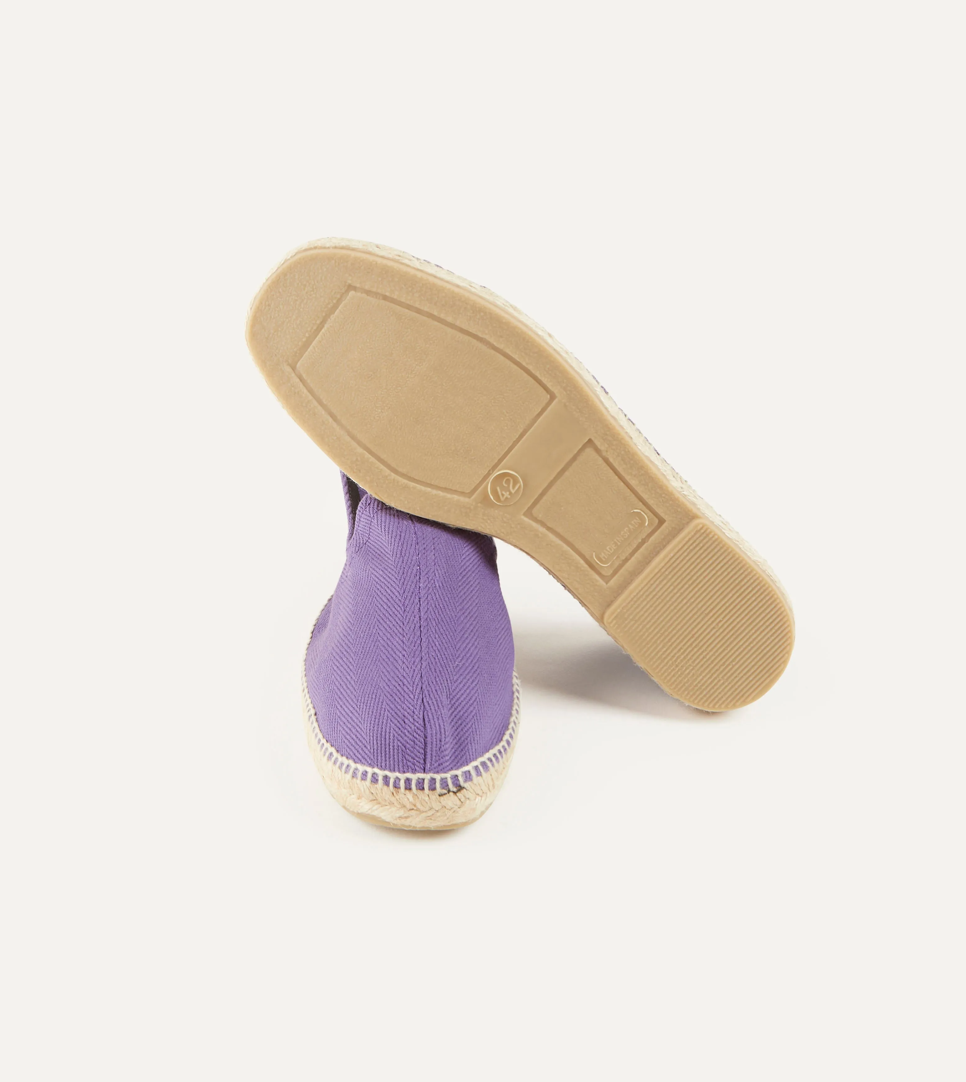 Purple Herringbone Cotton Espadrilles