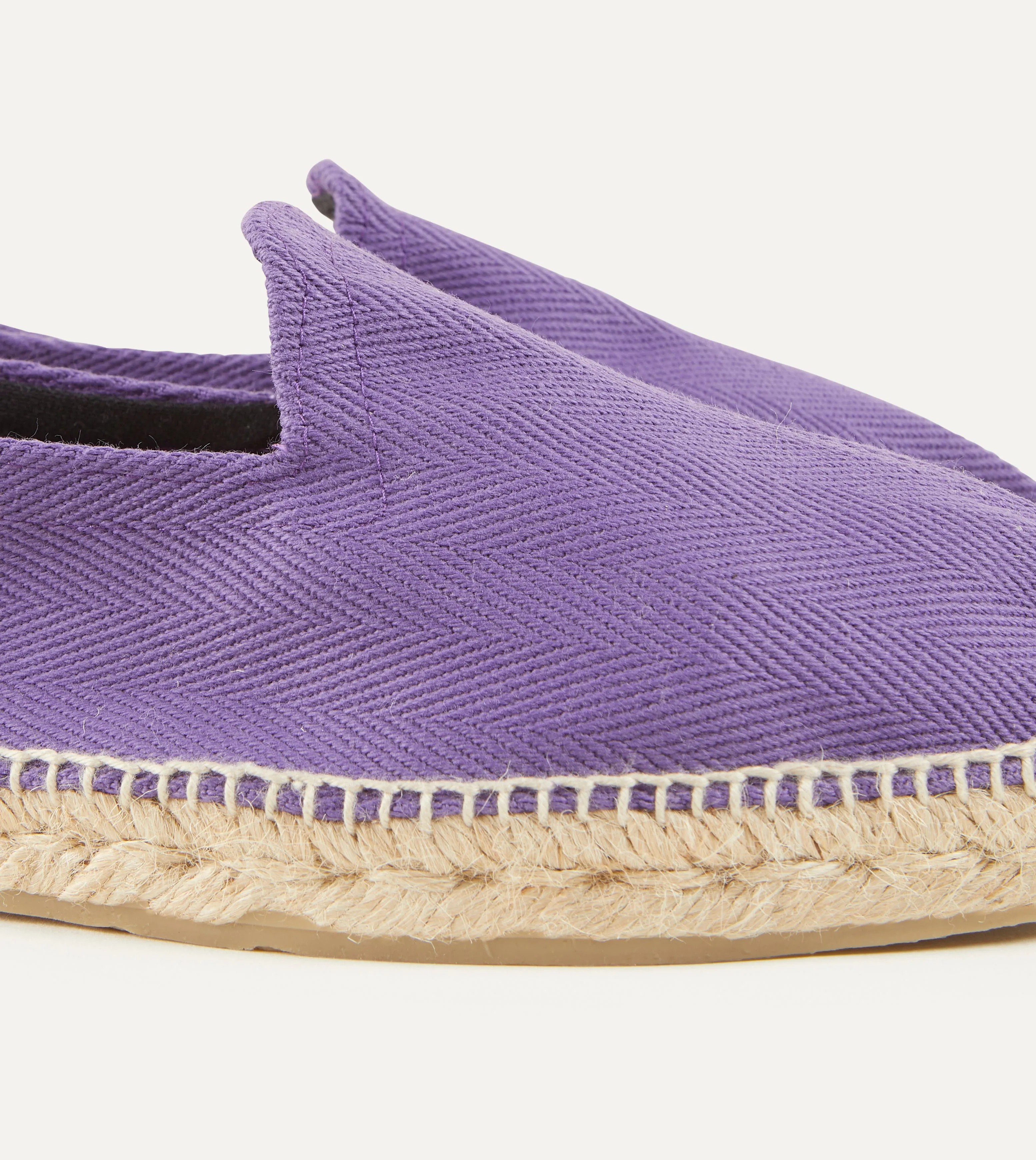 Purple Herringbone Cotton Espadrilles