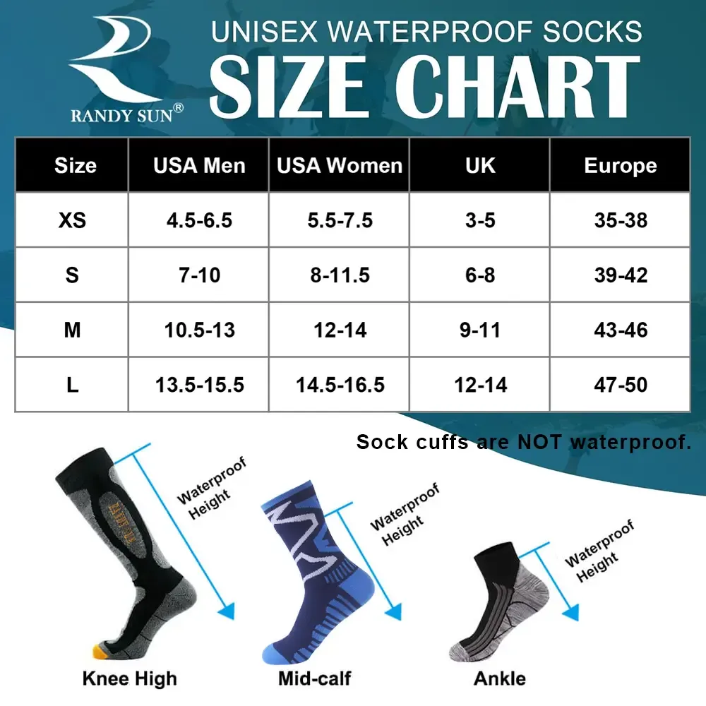 RANDY SUN Thermal Waterproof Socks Knee High