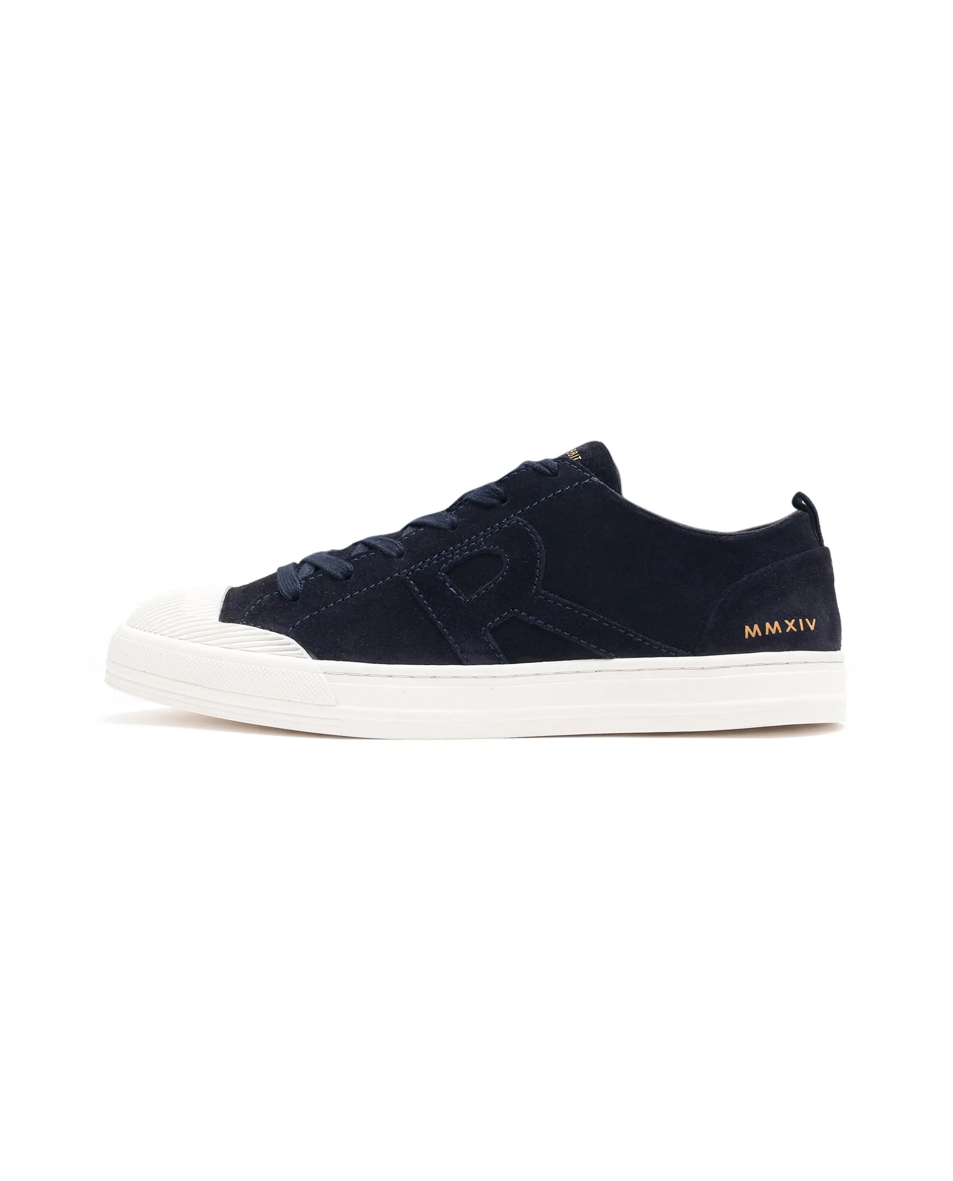 Rare Rabbit Mens Sauron Navy Round Toe Premium Suede Lace Up Low Top Sneaker Shoes