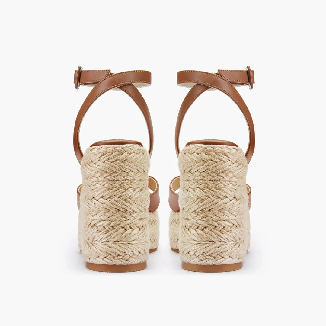 *SANLY - brown x-strap espadrille