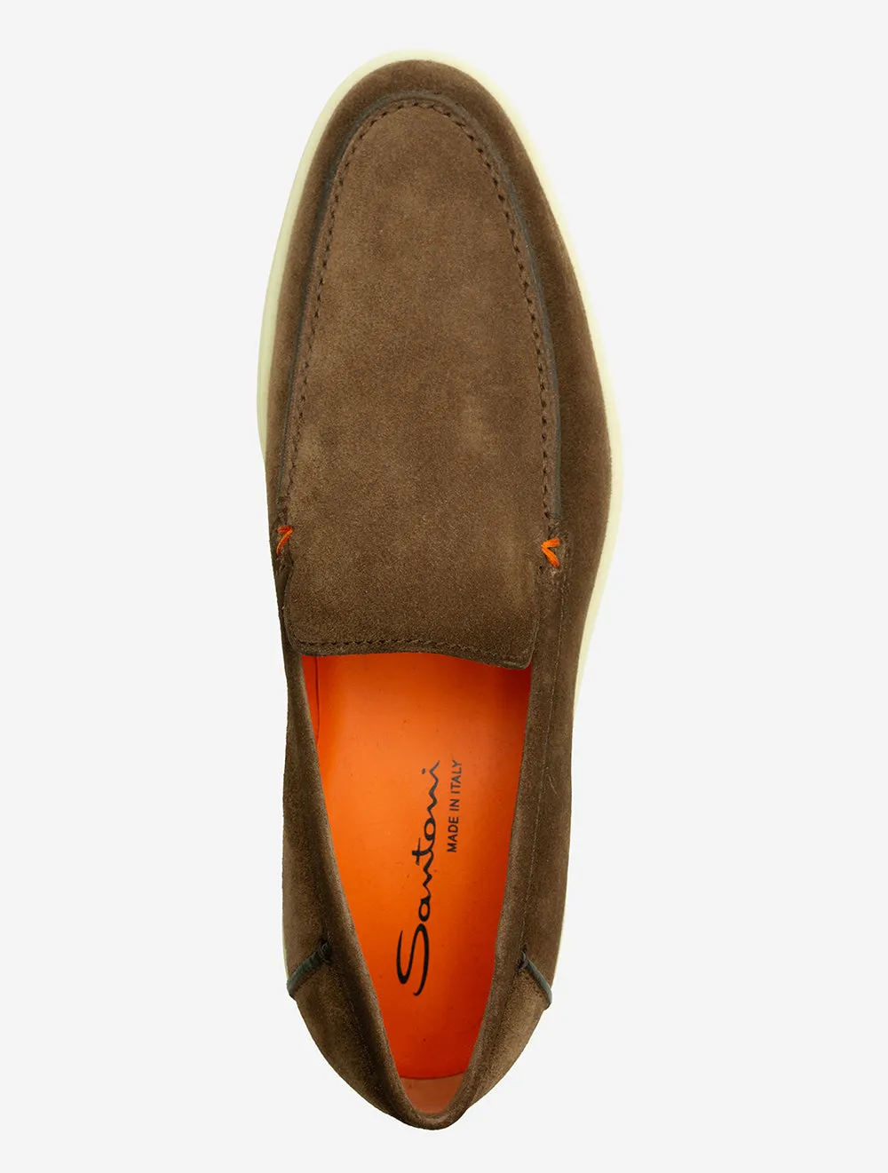 SANTONI Slip On Tumbled Shoe Light Brown