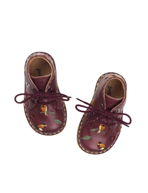 Scallop Boot Birds - Plum