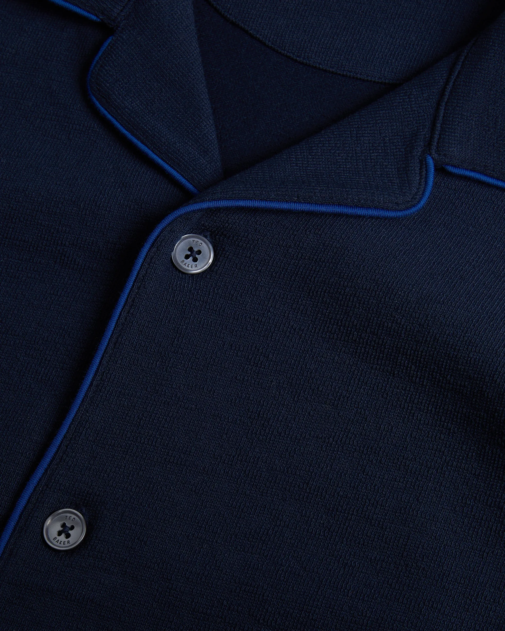 Selar Ss Regular Button Through Shirt Navy