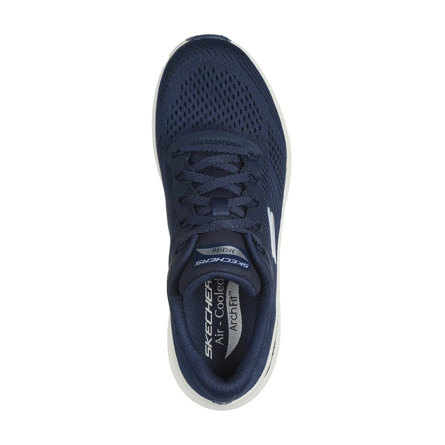 Skechers 150051 Arch Fit 2.0 - Big League Ladies Navy Textile Vegan Arch Support Lace Up Trainers