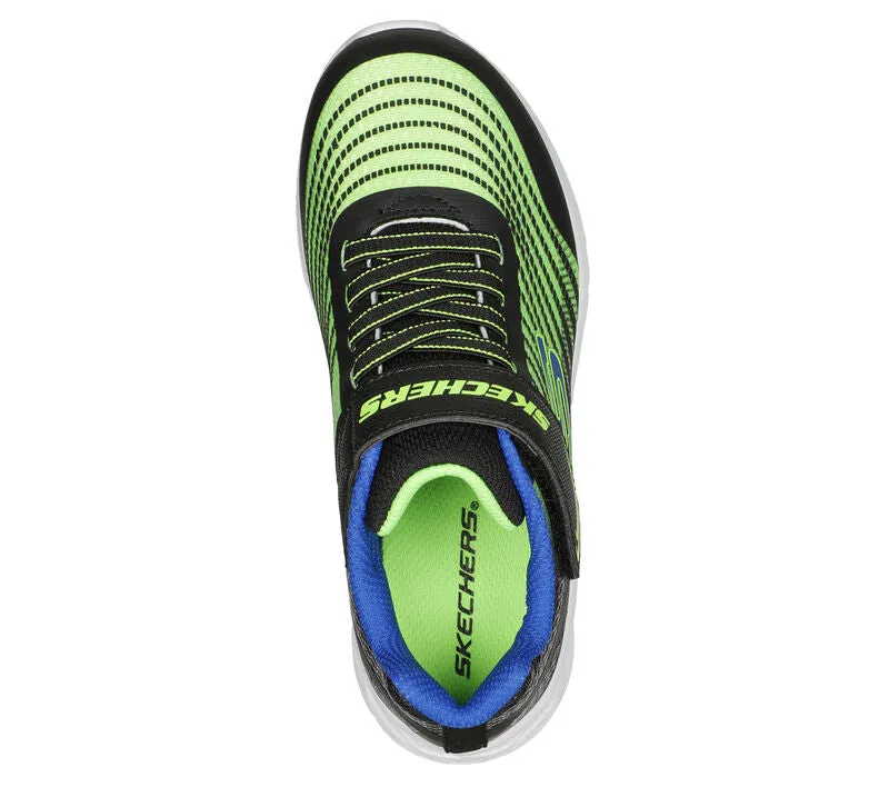 Skechers Boys Microspec Max Advance Trainer Black/Blue/Lime