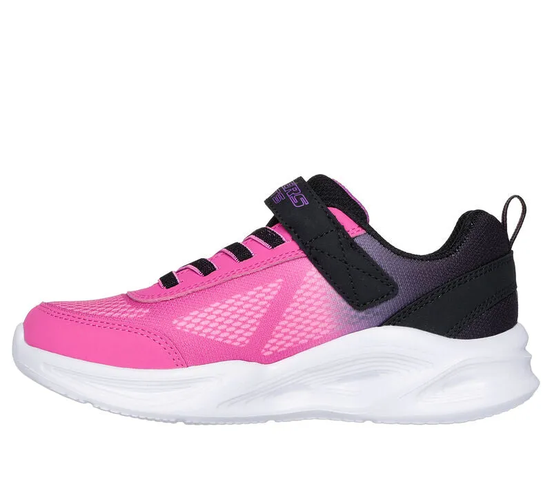 Skechers Girls Trainer S Lights Sola Glow Ombre Deluxe Black/Hot Pink