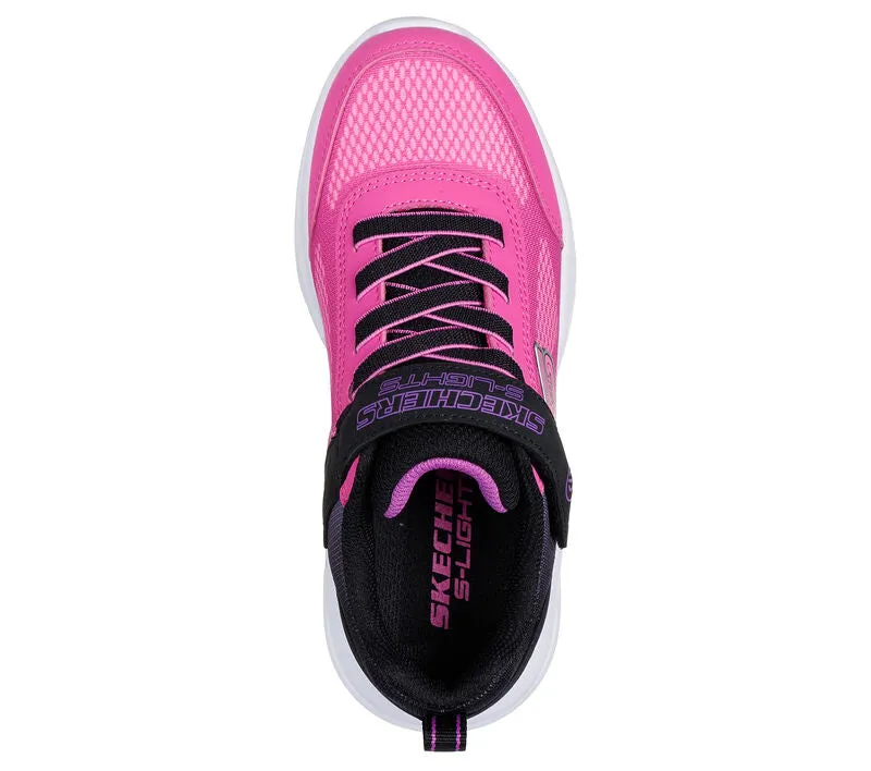 Skechers Girls Trainer S Lights Sola Glow Ombre Deluxe Black/Hot Pink