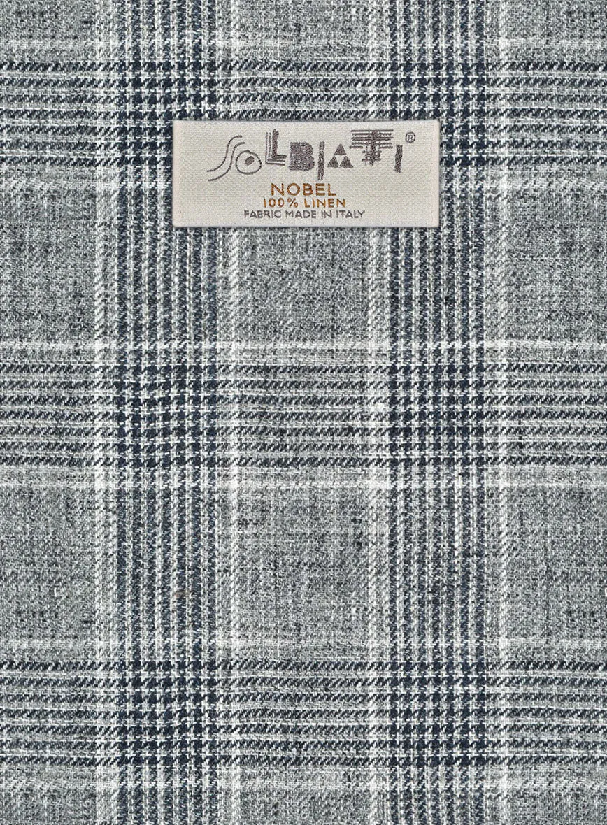 Solbiati Gray Checks Linen Suit