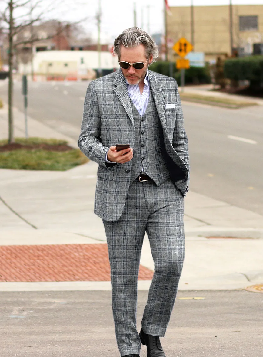 Solbiati Gray Checks Linen Suit