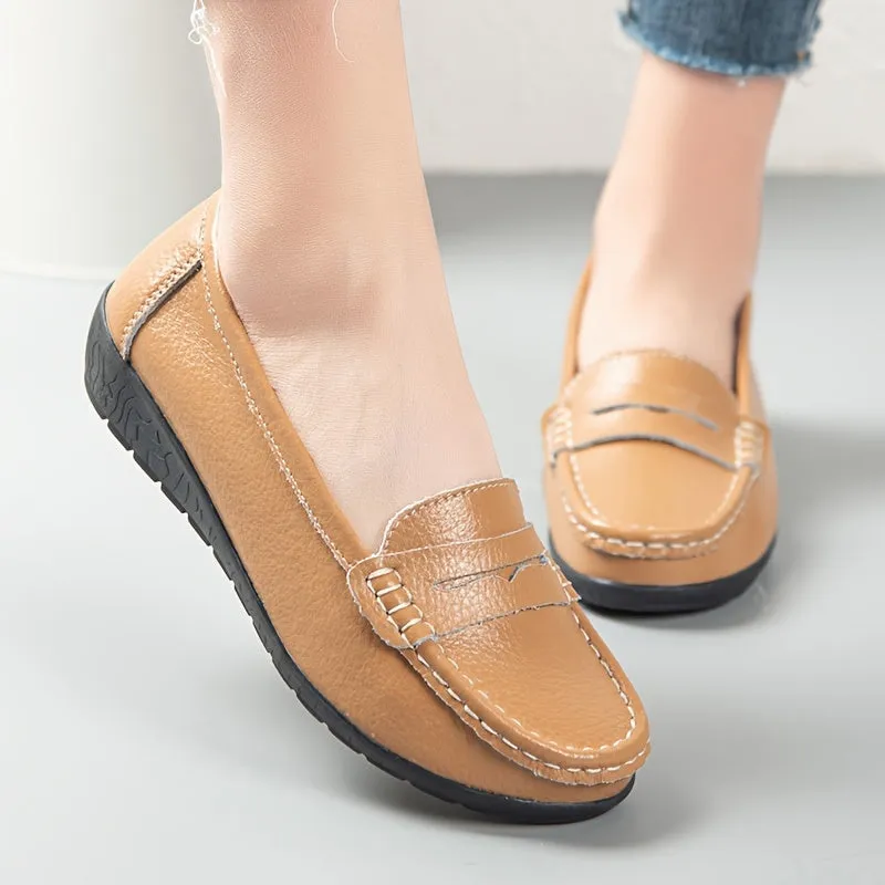 Solid Color Women Slip On Shoes, Comfortable Walking Flat Loafers, Casual Shoes, Driving Loafers, Walking Shoes