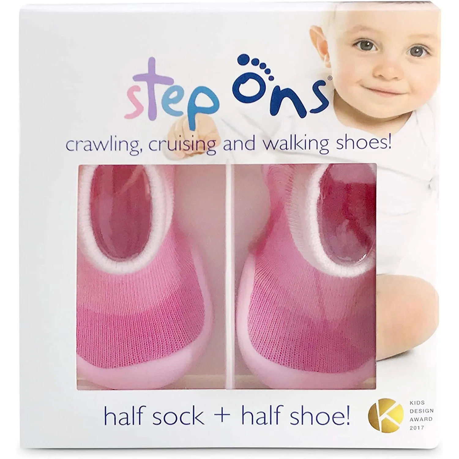 Step Ons Baby Sock Shoe (Pink Love Ring)