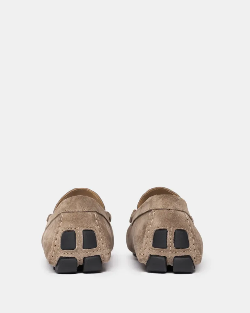 Stone Suede Driving Shoes