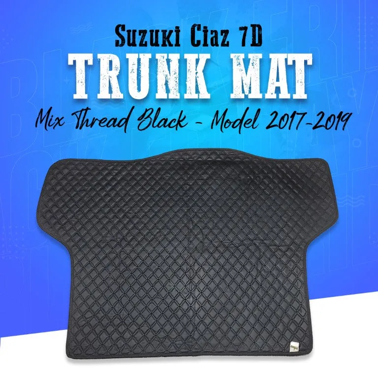 Suzuki Ciaz 7D Trunk Mat Mix Thread Black - Model 2017-2019 - Cargo Boot Liner Diggi Protection Tray Cover