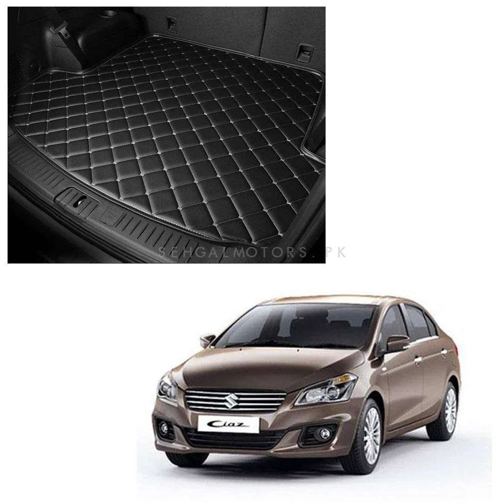 Suzuki Ciaz 7D Trunk Mat Mix Thread Black - Model 2017-2019 - Cargo Boot Liner Diggi Protection Tray Cover