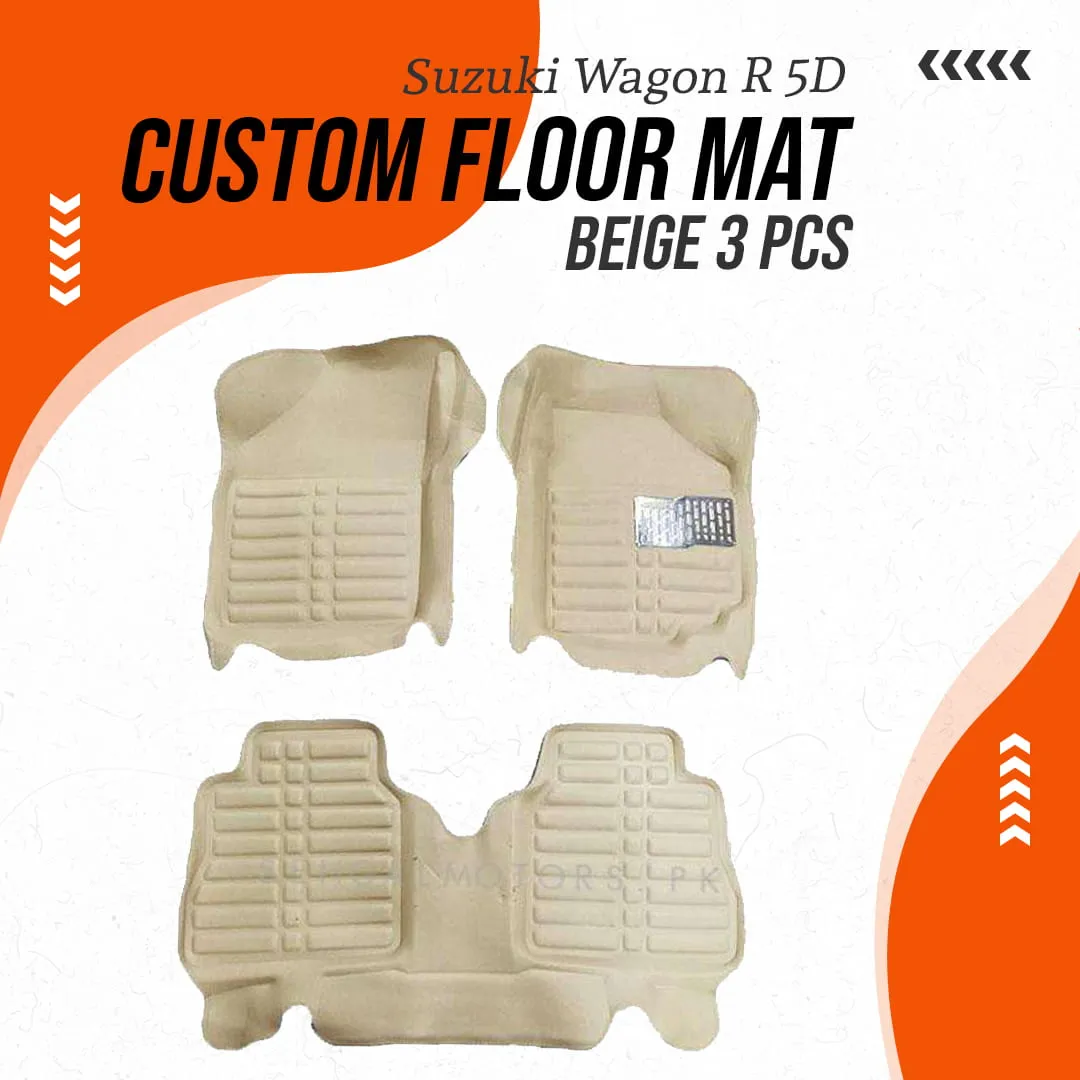 Suzuki Wagon R 5D Custom Floor Mat Beige 3 Pcs - Model 2014-2021