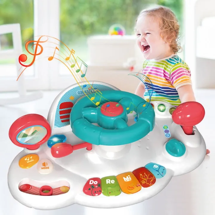 Toddlers Piano Steering Wheel Battery Operated Toy