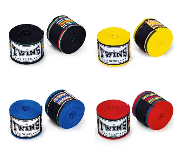 TWINS SPIRIT MUAY THAI BOXING HANDWRAPS CH-2 INELASTIC PREMIUM COTTON 5 M 5 COLOURS