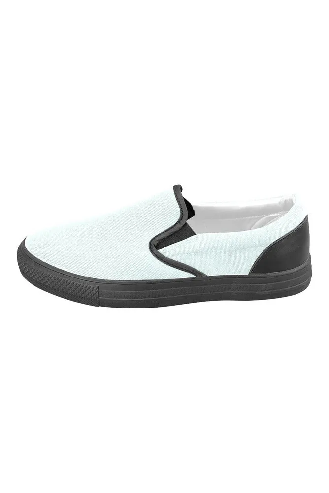 Ultra Light Seafoam Blue Men's Slip-on Canvas Shoes (Model 019)