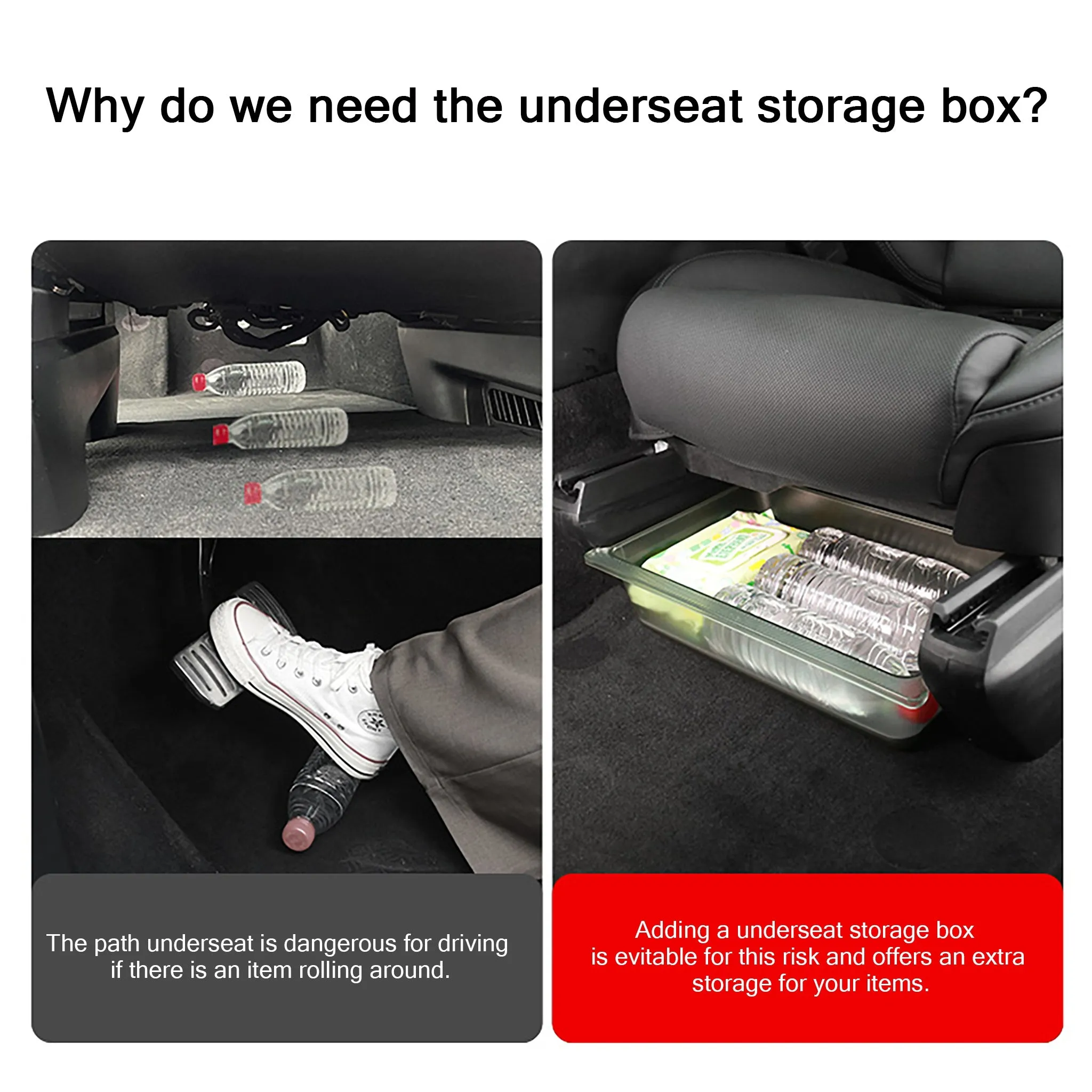 Underseat Storage Box Organizer for Tesla Model X 2021 