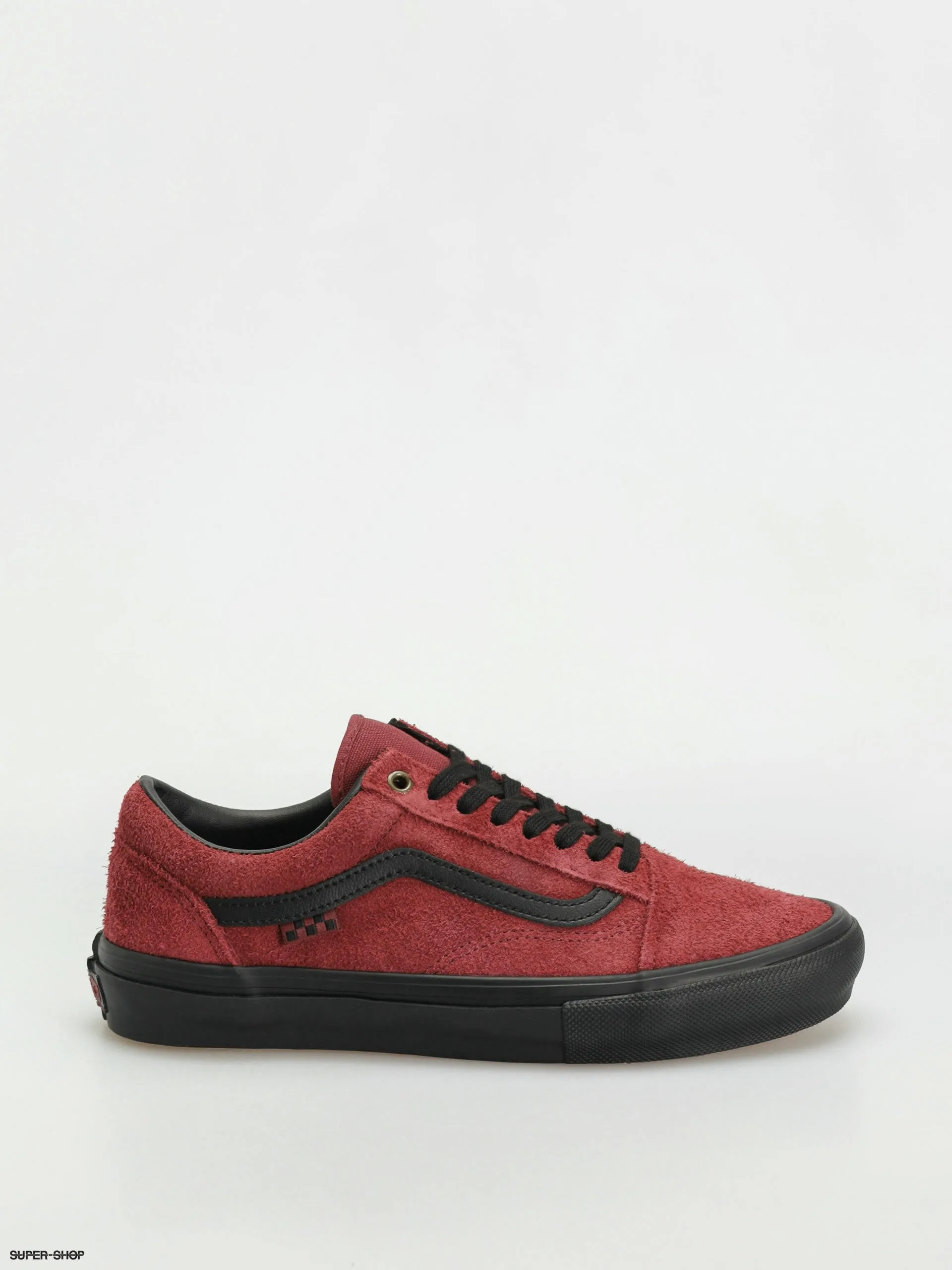 Vans Skate Old Skool - Hairy Suede Black / Burgundy